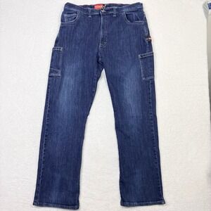 TECGEN FR Mens Carpenter Jeans 38x34 (36x32) Dark Wash CAT 2 NFPA 2112 Workwear